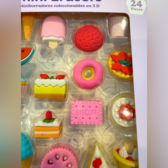 Smile 24 piece Assorted Mini Baked Goods and Snacks Erasers NIB - Picture 4 of 8